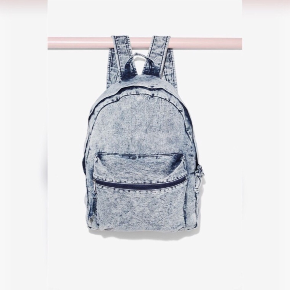 Acid Wash Denim Backpack